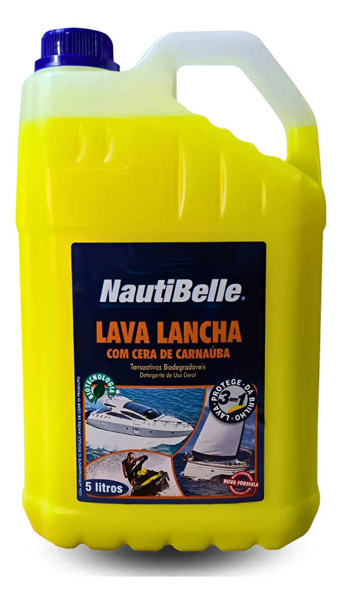 Lava Lancha Nautibelle 5L com Cera de Carnaúba - Shampoo náutico para embarcações